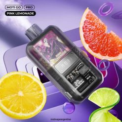 MOTI Go Pro vaporizador desechable (5%, 12000 inhalaciones) limonada rosa 464B18 - Moti Vape Argentina